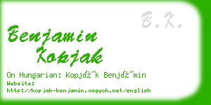 benjamin kopjak business card